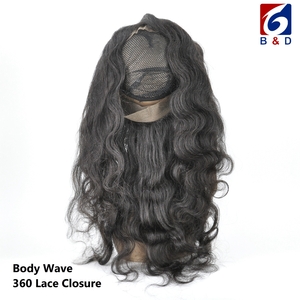 all styles Natural Black Virgin Human Hair 360 Lace Closure