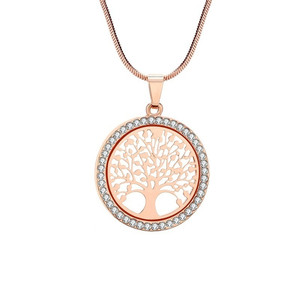 Stylish simple hollow peace tree necklace