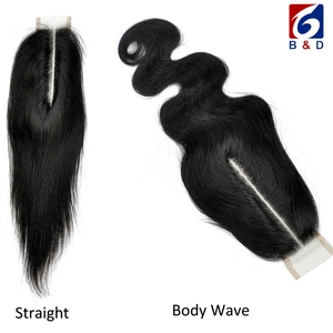 2x6 Straight and Body Wave Natural Black Virgin Human Hair Kim Closure
