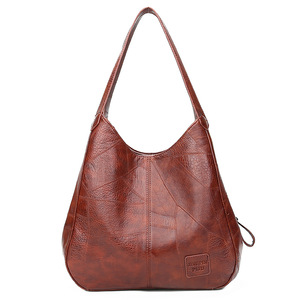 Retro soft leather multilayer casual one-shoulder bag