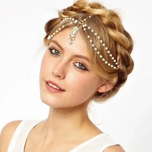 Hair jewelry Bride Hair Decoration Women tassel Headbands Fashion Indian Boho Beaded Head Piece wedd