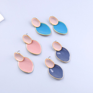 Enamel Drop Earrings For Women Gifts Gold Color New Fashion Jewelry Accessories