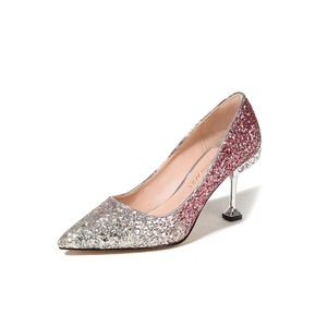 Sequined gradient heels