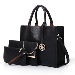3PCS Women's Bag Set Fashion PU Leather  Handbag Solid Color Messenger Bag Shoulder Bag Wallet Bag