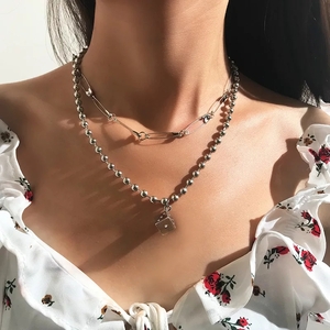 Pin square creative necklace