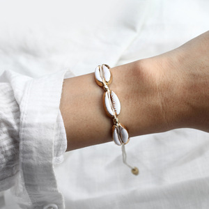 Alloy white shell braided bracelet