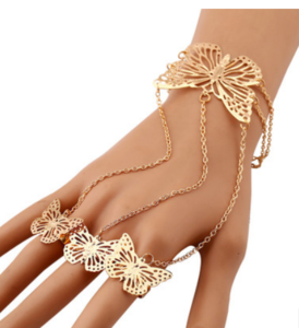 Hollow butterfly with finger bracelet