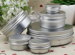 Empty Aluminum Jars Refillable Cosmetic Bottle Ointment Cream Sample Packaging Containers Screw Cap